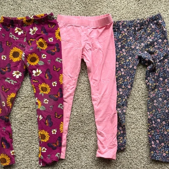 3 - Girls size 7 Floral & Pink Leggings - Children’s Place/Jumping Beans/Carters - Picture 1 of 7